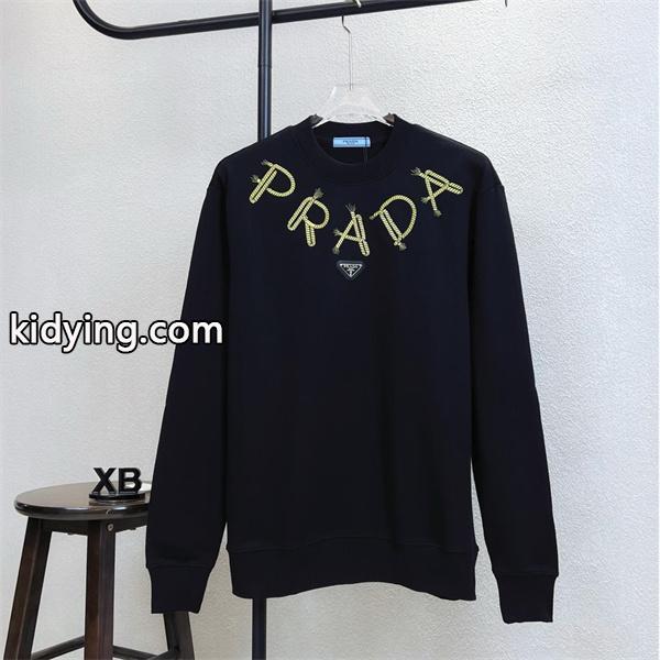 プラダ 偽物 スウェット ロゴデザイン ラグジュアリー シンプル モダン ブラック＆ホワイト PRADA-0