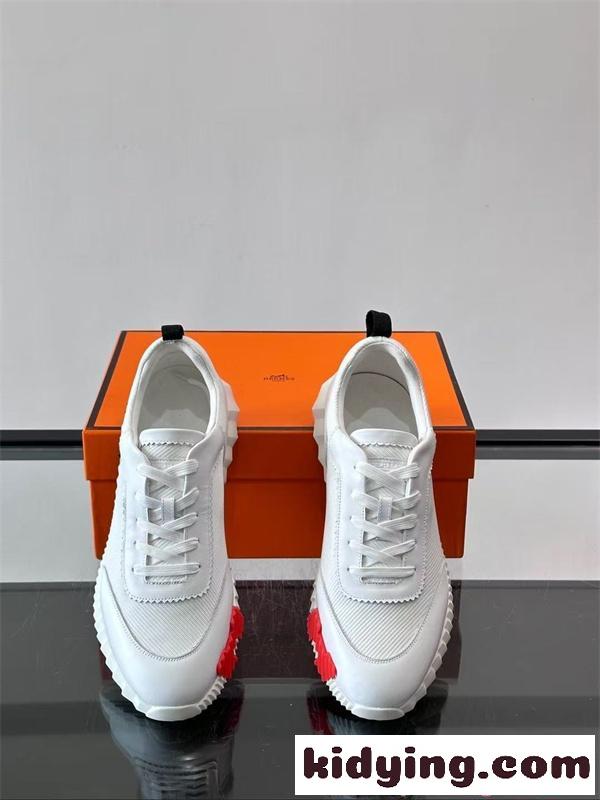 スニーカー メンズ 軽量設計 HERMES 通気メッシュ 厚底ソール エルメス コピー クッション性-4