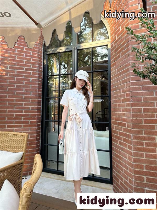 上質フェミニン ティアードロングワンピース 軽やか素材 DIOR ディオール コピー ワンピース きれいめスタイル 都会的モード感-1