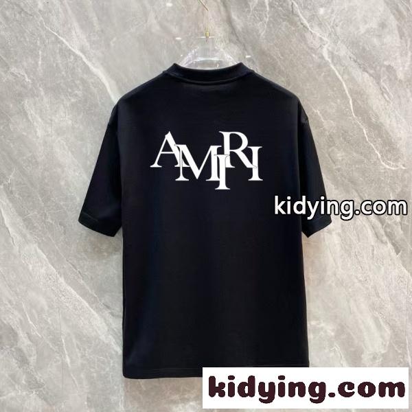 AMIRI アミリ 2026新作 オーバーサイズ 半袖Tシャツ ビッグロゴ バックプリント 重磅コットン 着映え 人気上昇中 男女兼用-2