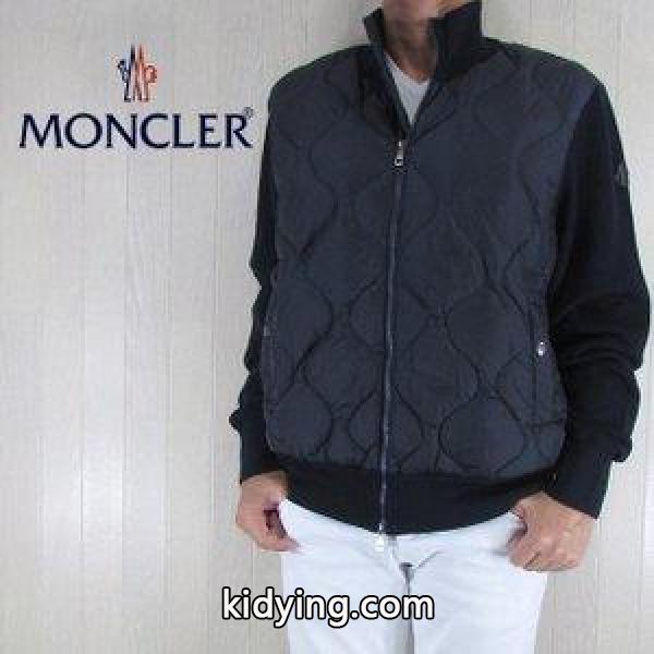 MONCLER モンクレール メンズ ダウンジャケット 切り替え ニット ブルゾン 9411100 97551 777/ネイビー サイズ:L/XL/XXL :key-20170405-067-068:madoricci - 通販ショッピング-0