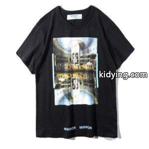 お買い得限定セールOff-WhiteオフホワイトスーパーコピーTシャツ 半袖シャツ メンズクルーネックTシャツ ブラック ホワイト-0