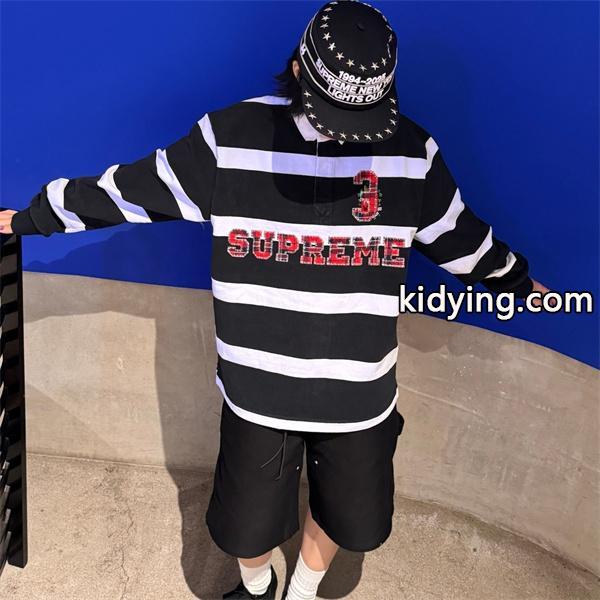 高品質 トレンド ボーダー 定番 人気爆発 SUPREME シュプリーム コピー 長袖tシャツ-0