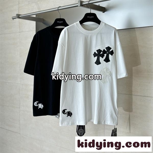 CHROME HEARTS クロムハーツ コピー クロスパッチデザイン ルーズシルエット 半袖Tシャツ-0