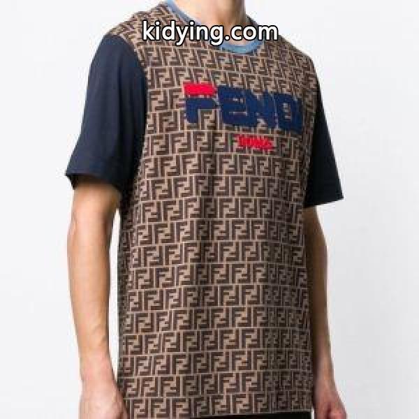 国内発送 FENDI Fendi fix Tシャツ マルチカラー41466396フェンディ コピー通気性アンダーシャツ定番Ｔシャツ-1
