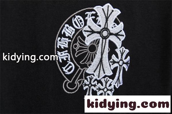 ホワイト 半袖Tシャツ Chrome Hearts クロムハーツ コピー 胸元ワンポイントロゴ バックビッグクロスグラフィック クルーネック モノトーンデザイン-11