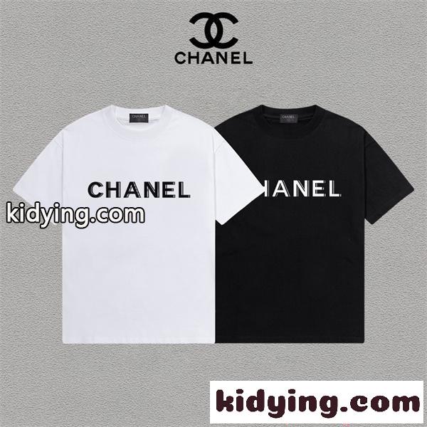 CHANEL 半袖Tシャツ プリント シャネル スーパーコピー モード系 洗練デザイン カジュアル 上品 人気-3