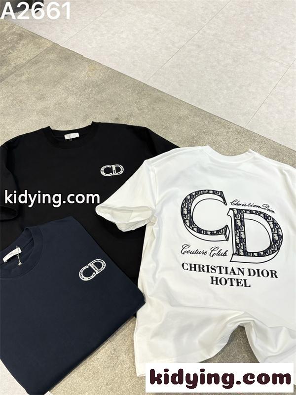 注目集結 ブラック DIOR ディオール コピー バックロゴインパクト モード系 半袖Tシャツ-7