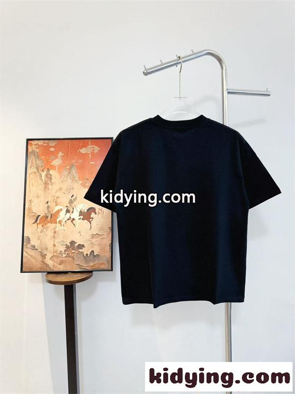 Burberry バーバリー コピー Tシャツ ブラック シンプル ロゴプリント 日常 モード感-1