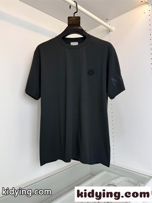 Moncler コピー モンクレール 半袖Tシャツ メンズ ロゴプリント クルーネック ゆったりシルエット 高品質コットン 春夏新作 定番カジュアル-2