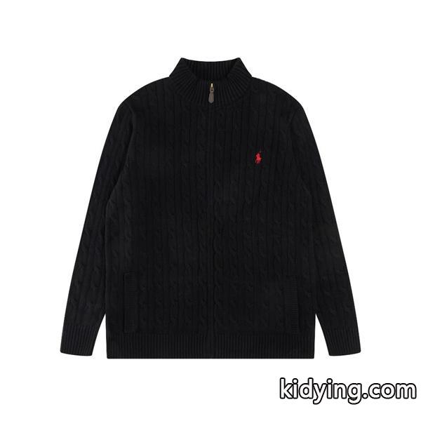 ホワイト × ネイビー × ブラック7 色 リブ柄 ジップニット ポロラルフローレン POLO RALPH LAUREN コピー 秋冬-2