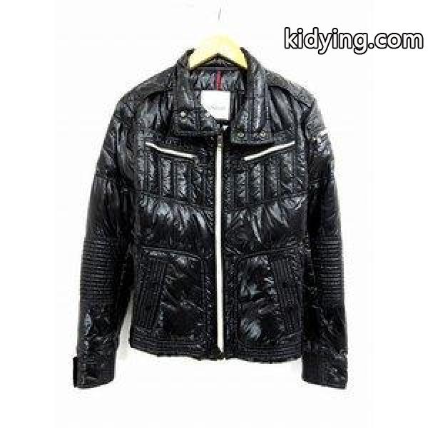 モンクレール MONCLER ライダースバイカーダウンジャケット BERRIAT ベリア ナイロン 黒 ブラック 1 ☆AA& 国内正規 メンズ【中古】【ベクトル 古着】 :122-901807090024:ブランド古着販売のベクトル - 通販ショッピング-0