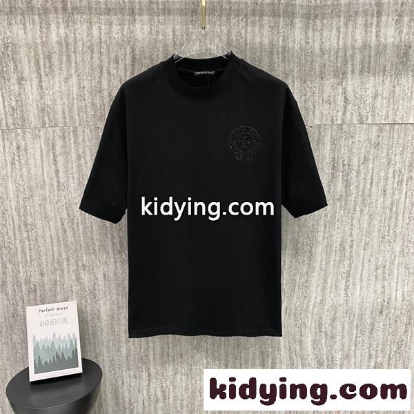 洗練 ホワイト 半袖 Tシャツ ワンポイント CHROME HEARTS ミニマル 大人カジュアル クロムハーツ コピー-0