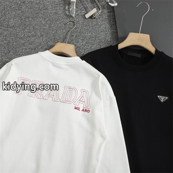 新作 PRADA プラダ 偽物 パーカー ブラック/ホワイト 話題 トレンド-1