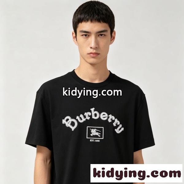 BURBERRY コピー バーバリー コピー アーチロゴ刺繍Tシャツ ホースマーク 半袖カットソー 人気 定番-1
