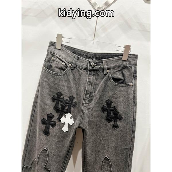 クロムハーツ Chrome Hearts コピー 希少 重厚クロスパッチ 大人向け デニムパンツ-6