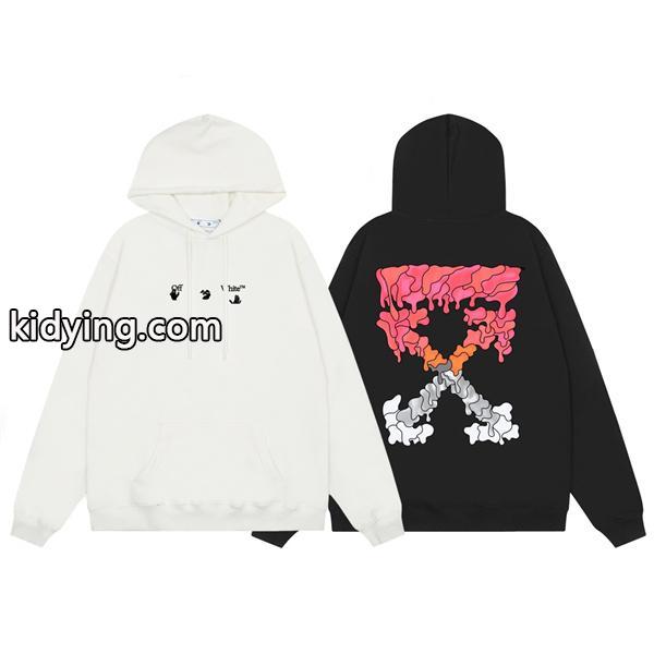 ファッションなオフホワイトパーカーコピー OFF-WHITE ジップパーカーオレンジプリント-0