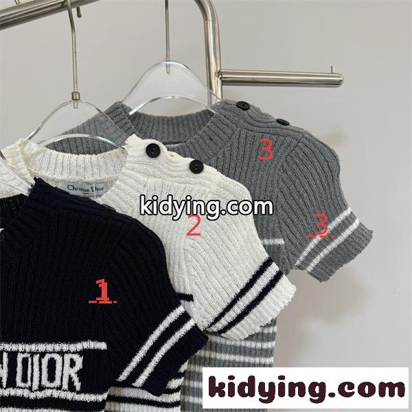 Dior ディオール コピー Ｔシャツ 半袖 ボーダーニット レディース ロゴ入り 春夏 カジュアル 高級感 上質-6