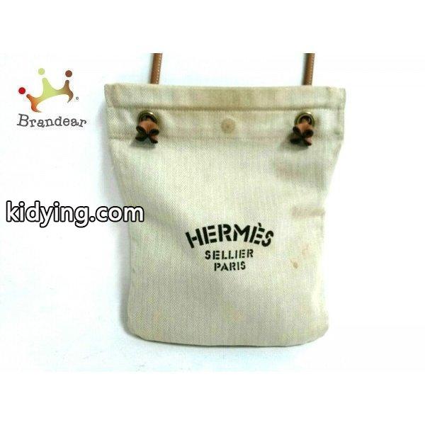 エルメス HERMES ショルダーバッグ アリーヌドゥ アイボリー×ライトブラウン コットン×レザー スペシャル特価 20180826 :27523357:ブランディア ヤフーショップ - 通販ショッピング-0