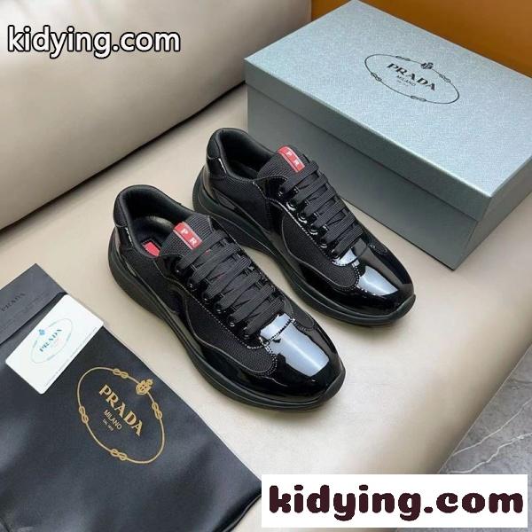 PRADA コピー プラダ コピー パテントレザースニーカー ローカット 洗練シルエット 軽快フィット-6