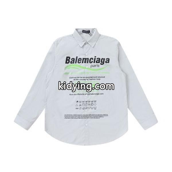 流行のストリート上品 Balenciaga メンズ シャツパリタワーロゴプリント-0