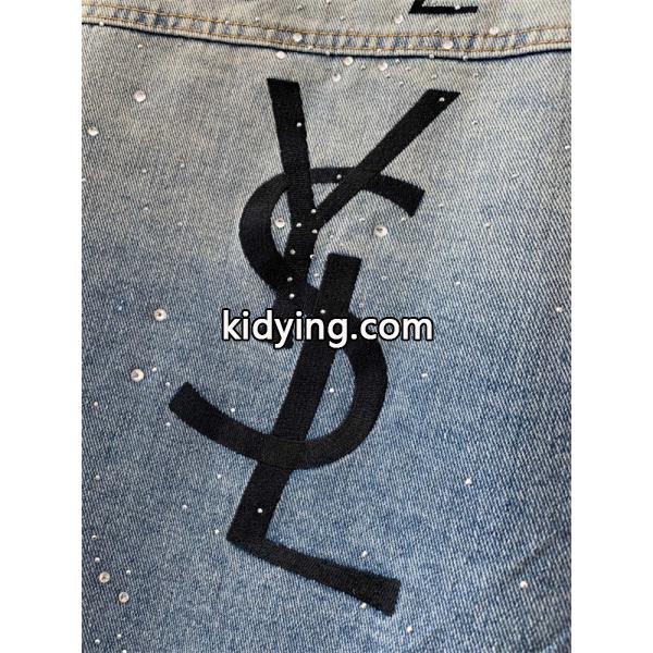 SAINT LAURENT 偽物 秋冬フェミニントレンディ ライトブルー ブリリアントアクセント デニムジャケット サンローラン-4