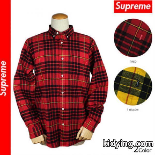 美品　シュプリーム Supreme 長袖 ボタン シャツ レッド イエロー チェック ネルシャツ メンズ_長袖Tシャツ_メンズファッション_スーパーコピーブランド激安通販 専門店-0