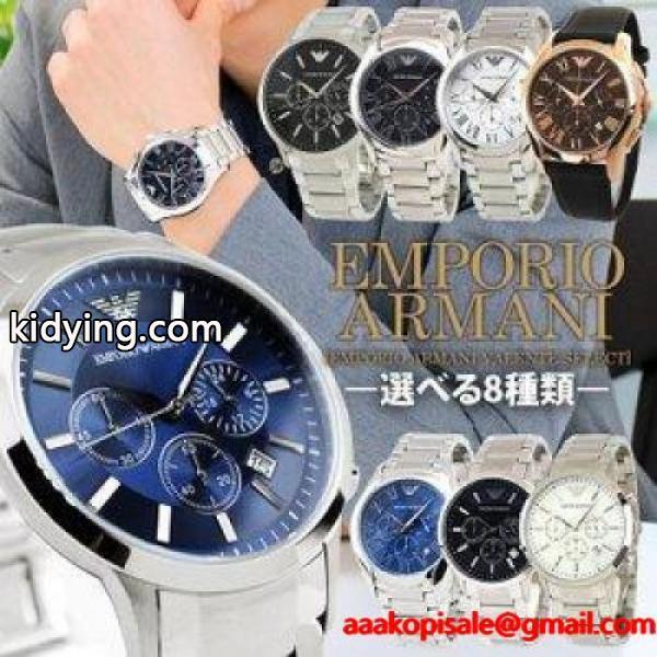 EMPORIO ARMANI エンポリオアルマーニ クロノグラフ メンズ 腕時計 海外モデル 黒 ブラック 青 ネイビー 茶 ブラウン 銀 シルバー メタル AR2448 :ARMANI-CHORONO1:腕時計 メンズ アクセの加藤時計店 - 通販ショッピング-0