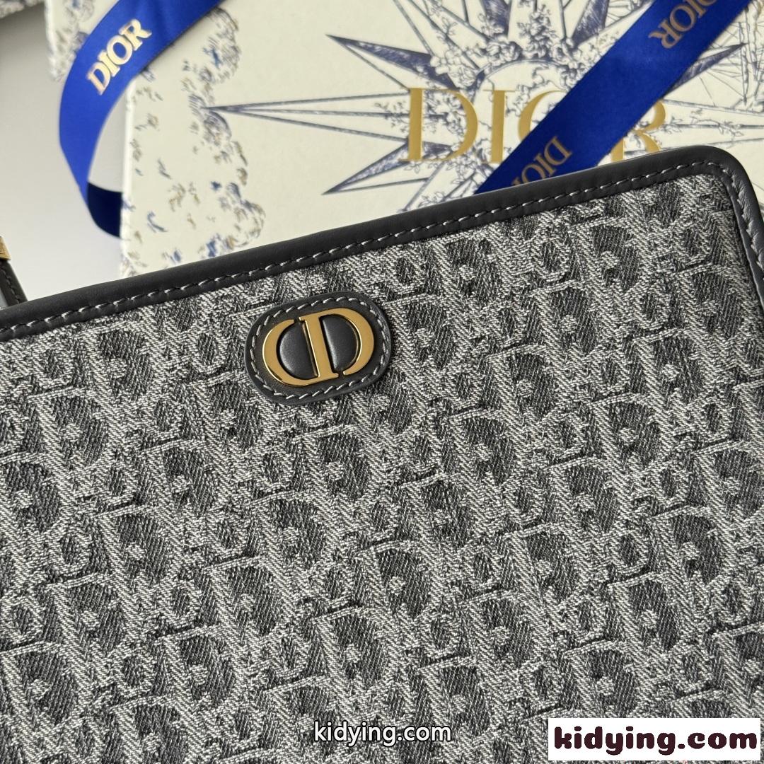 ディオール コピー バッグ クロスボディバッグ グレー ゴールドロゴ ジップ仕様 洗練デザイン DIOR-6