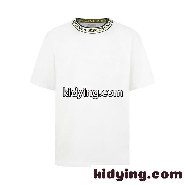 ワンポイントモチーフ ミニマルルック 爽やかな印象 DIOR ディオール コピー コットンTシャツ デイリーファッション-0