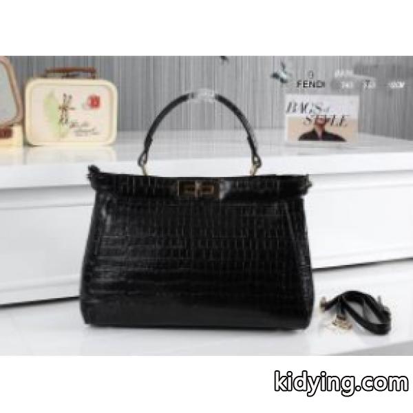 女らしい 控え目 フェンデイ FENDI レディース ハンドバッグ ショルダー付き 2WAY バッグ ブラック-0