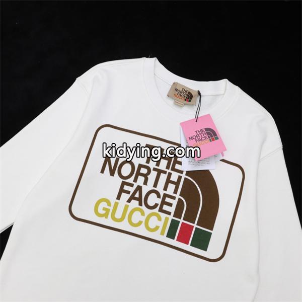 グッチ コピー ノースフェイスコラボ ロゴクルー スウェット トレーナー ホワイト モード系 GUCCI-1