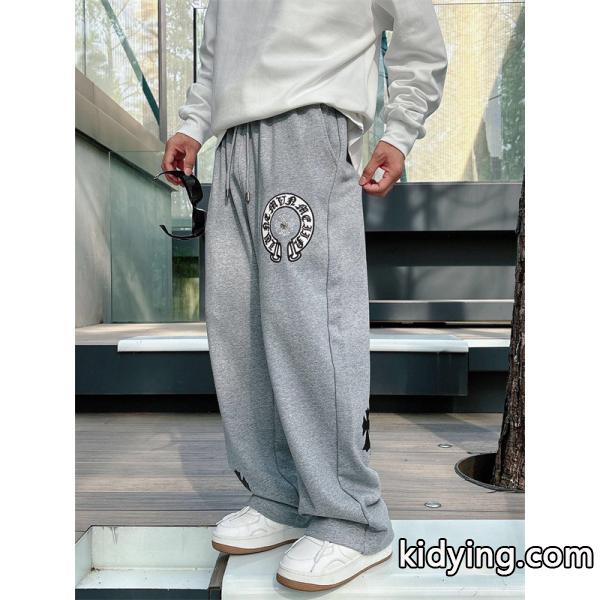 定番人気 ブラック Chrome Hearts クロムハーツ ホースシューロゴデザイン 偽物 スウェットパンツ-2