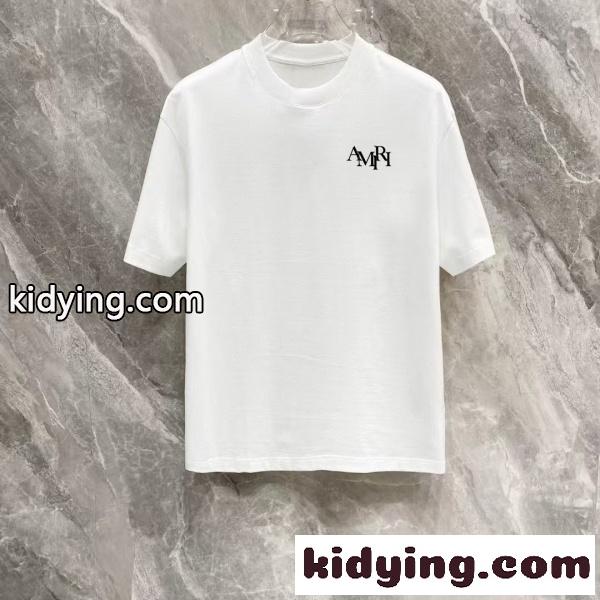 AMIRI アミリ 2026新作 オーバーサイズ 半袖Tシャツ ビッグロゴ バックプリント 重磅コットン 着映え 人気上昇中 男女兼用-5