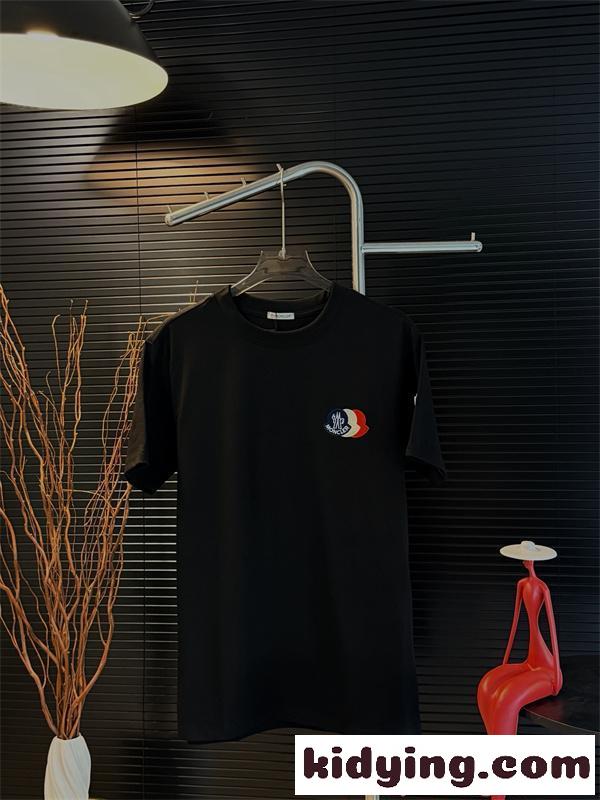 刺繍ロゴ モンクレール コピー コットン MONCLER 半袖Tシャツ 上質素材 シンプル 無地調 ルーズフィット メンズ レディース-6