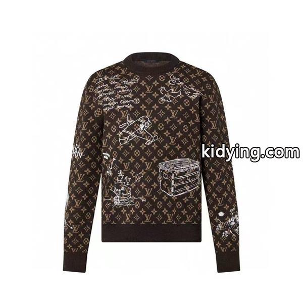 LOUIS VUITTON 偽物 クラシック 豪華 モノグラム グラフィック ニット セーター ルイヴィトン-0
