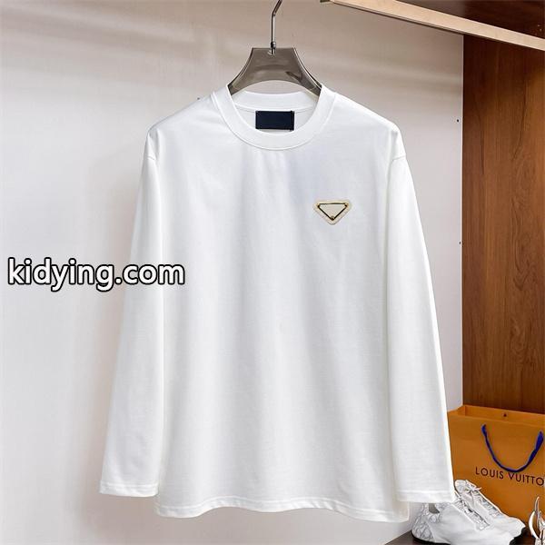 プラダ スーパーコピー 長袖Tシャツ エレガント ミニマル シンプル ホワイト 優良 PRADA-1