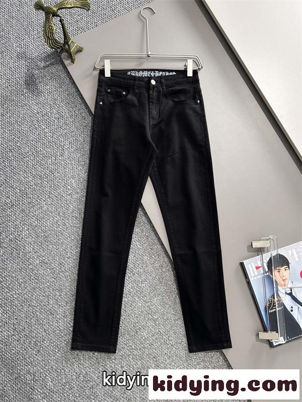 CHROME HEARTS  モード ブラックジーンズ 背面クロス装飾 個性派 ストリート クロムハーツ スーパーコピー-6