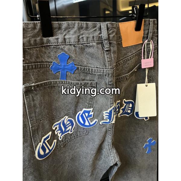 クロムハーツ Chrome Hearts コピー 話題 マルチクロス刺繍 ストレート 注目新作 デニムパンツ-7