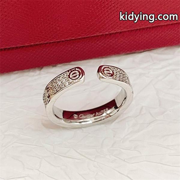 上品輝き ストーン装飾 オープンリング 洗練アクセント Cartier カルティエ コピー-5