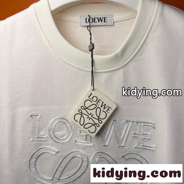 LOEWE ロエベ クラシックアナグラム 刺繍デザインTシャツ コットン半袖 ファッション 売れ筋 快適フィット-4