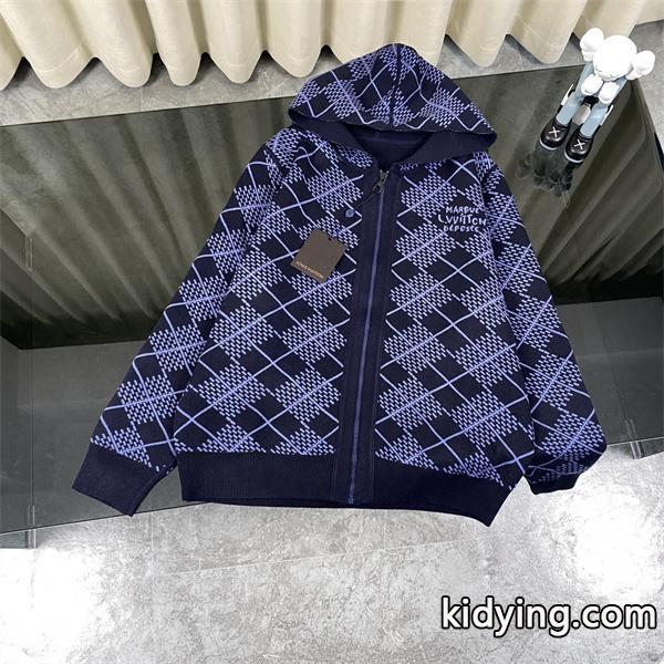 2025秋冬 ニット LOUIS VUITTON ルイヴィトン コピー ジャケット ネイビー ジップタイプ-1
