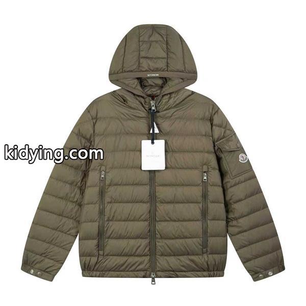 Moncler 軽量保温カーキ 軽量デザイン ハードルーフ付き モンクレール 偽物 ライトダウンジャケット-0