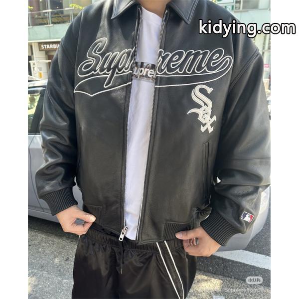 ブラック 2025秋冬 プレミアム質感 シュプリーム Supreme スーパーコピー レザージャケット-2