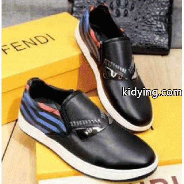 履き心地抜群! バグズ FENDI フェンディ メンズ スリッポン スニーカー-0