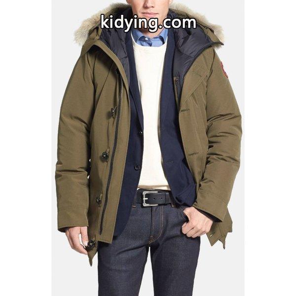 カナダグース メンズ ジャケット アウター Chateau Slim Fit Genuine Coyote Fur Trim Jacket Military Green :dp3-389520-132079:フェルマート エフ fermart ef - 通販ショッピング-0