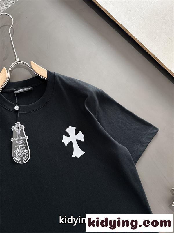クロムハーツ コピー 定番 ワンポイント CHROME HEARTS ホワイト 半袖 Tシャツ シンプル 洗練-2