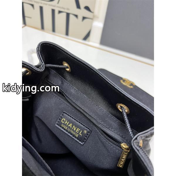 Chanel 冬の機動性 ブラック ダイヤ柄縫製 チェーンハンドル シャネル スーパーコピー リュック-4