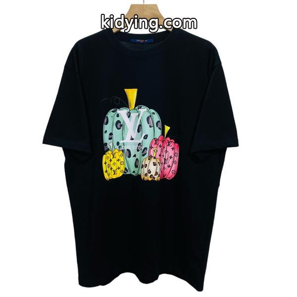 ヴィトン 服 コピーLOUIS VUITTONお買い得セールエレガントなデザイン普段使いｔシャツ男性用半袖夏服黒白赤色-0