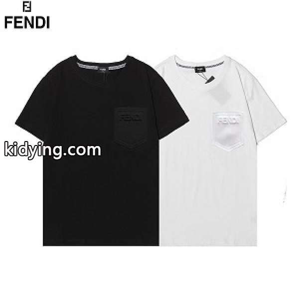 今季大好評の半袖 FENDI フェンディ スーパーコピー 半袖tシャツ 胸元ロゴ シンプルで合わせやすい-0